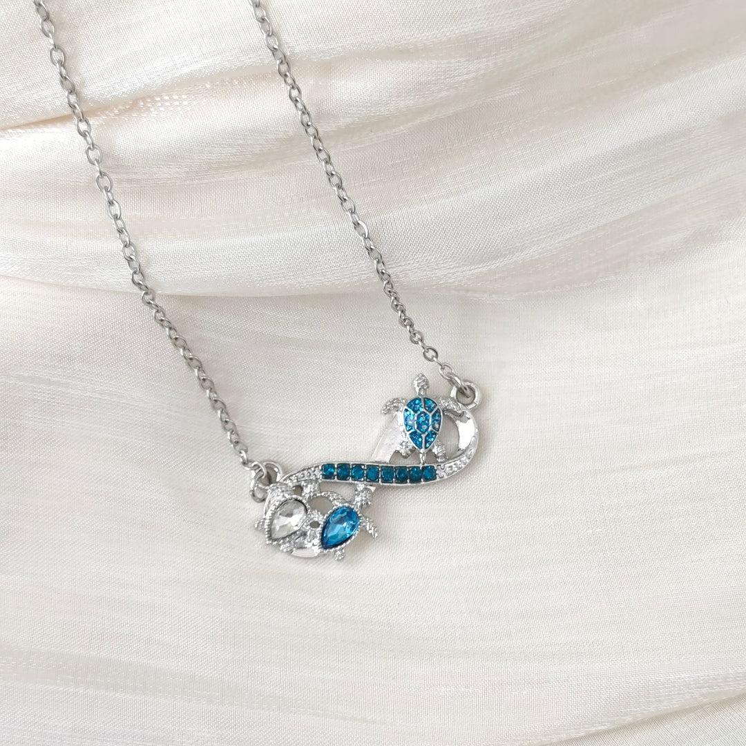 Collier Double Tortue en Argent