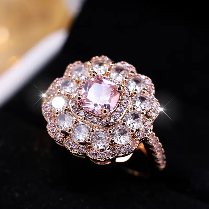 Bague en zirconium rose