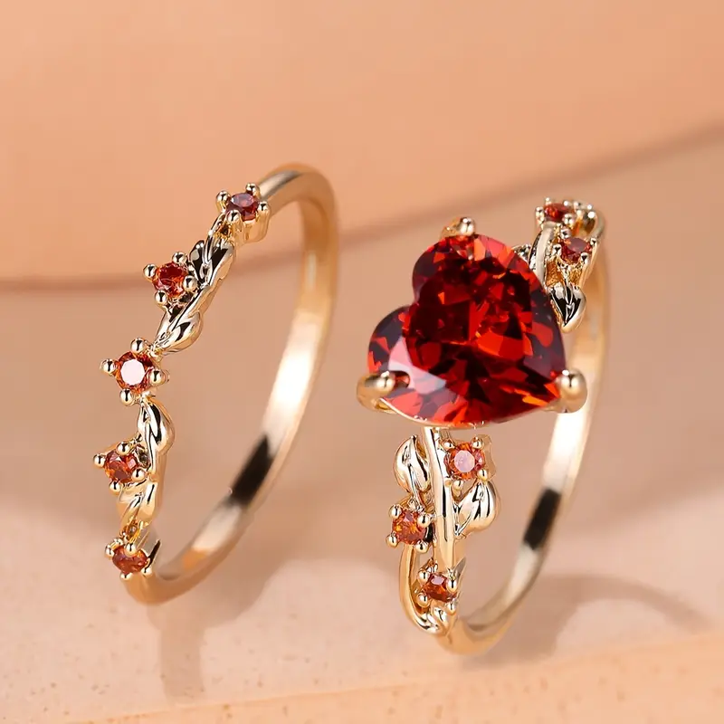 Ensemble de bagues Red Heart Or