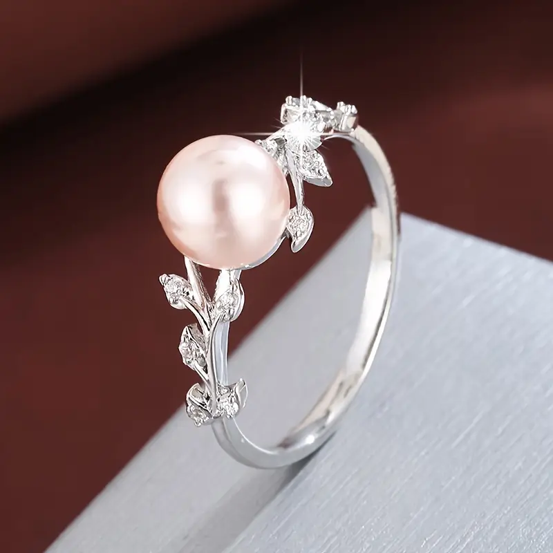 Bague en argent perle de rose