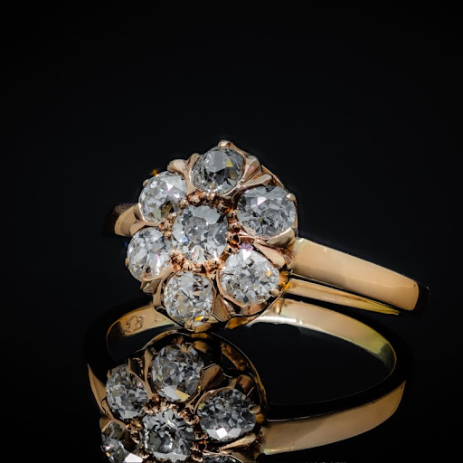 Bague en or pétillant avec rose