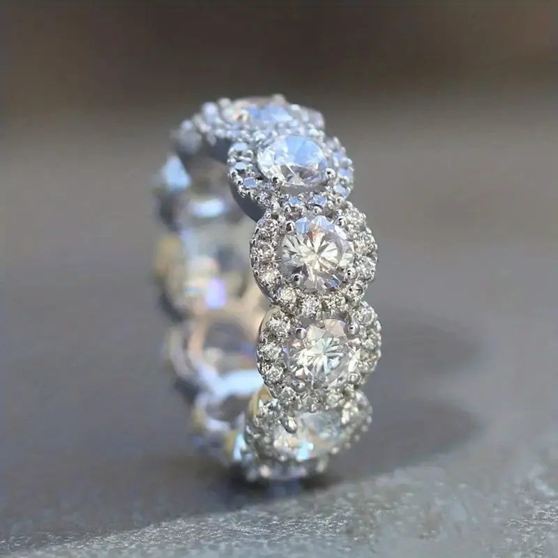 Bague en argent brillante arrondie