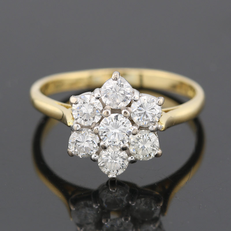 Bague en or fleur en cristal scintillant