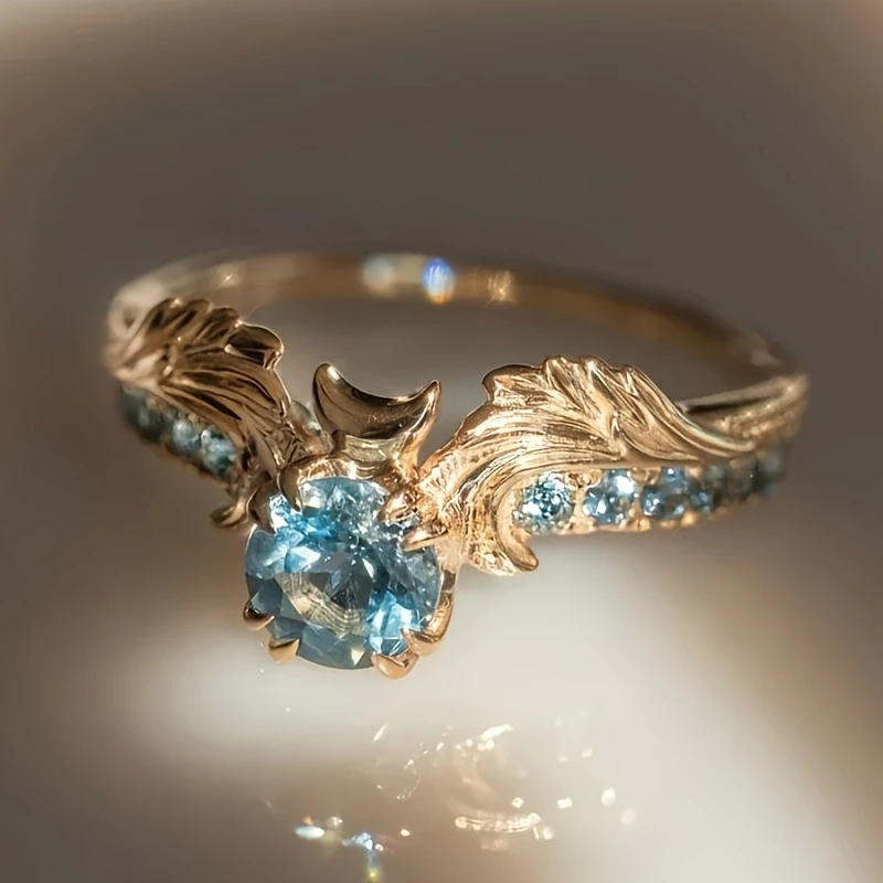 Bague en or bleu exotique scintillante