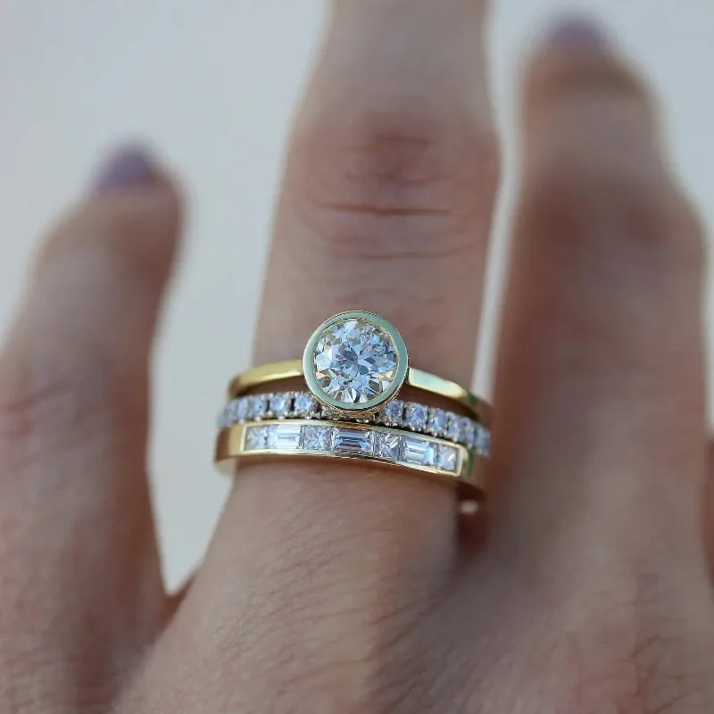 Ensemble de bagues vintage brillante