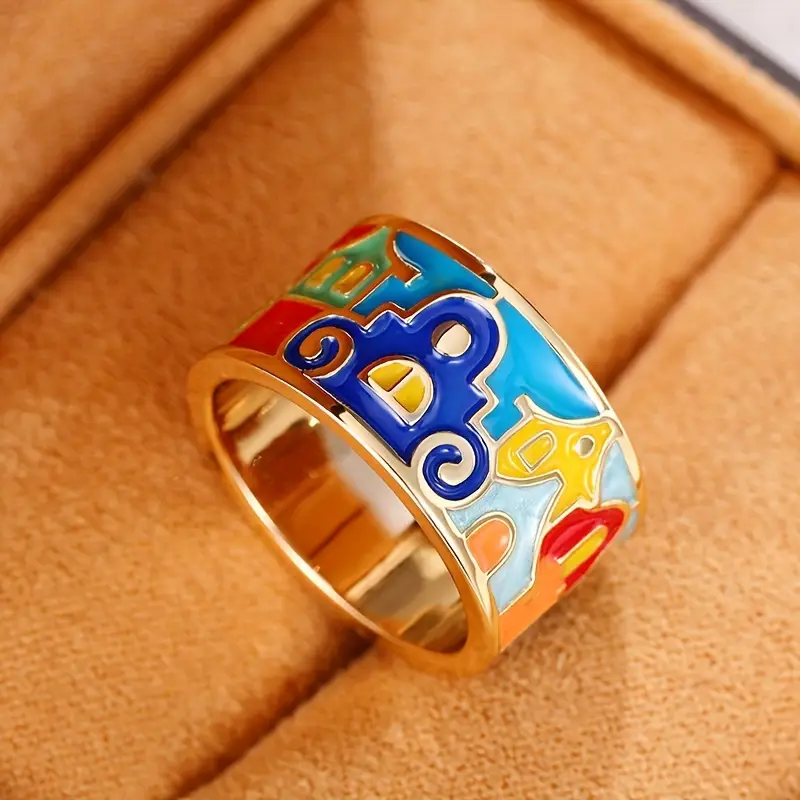 Bague en émail vintage