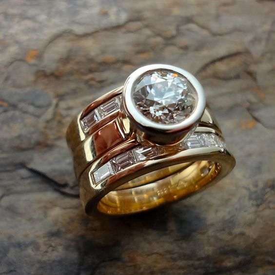 Bague en verre stratifié vintage