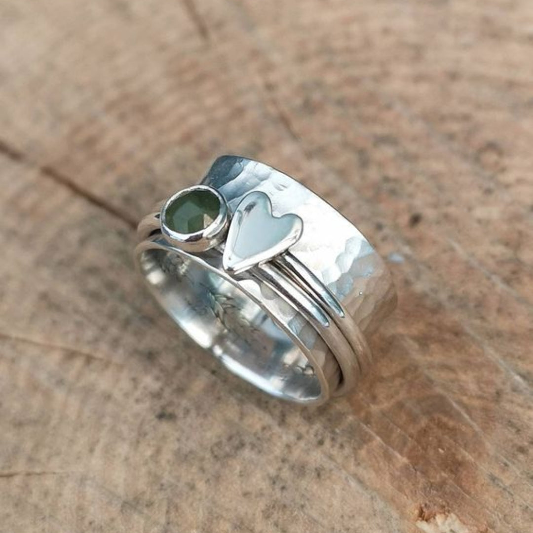 Bague cœur en argent vintage