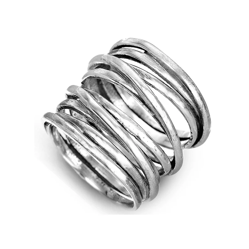 Bague en argent vintage à plusieurs couches