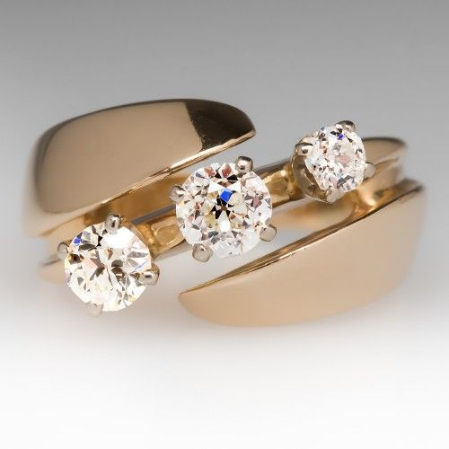 Bague Ouverte en Zircone Vintage