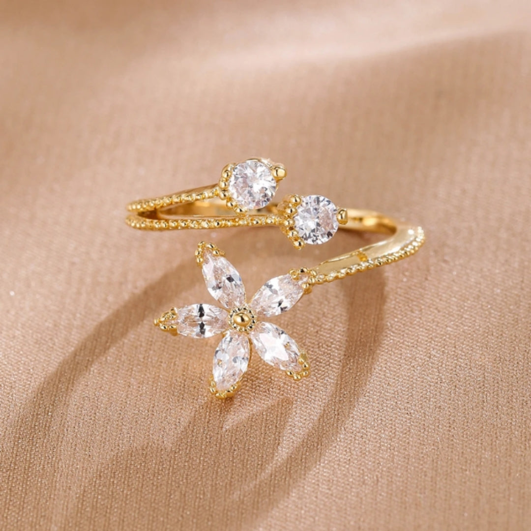 Bague Daisy en cristal blanc