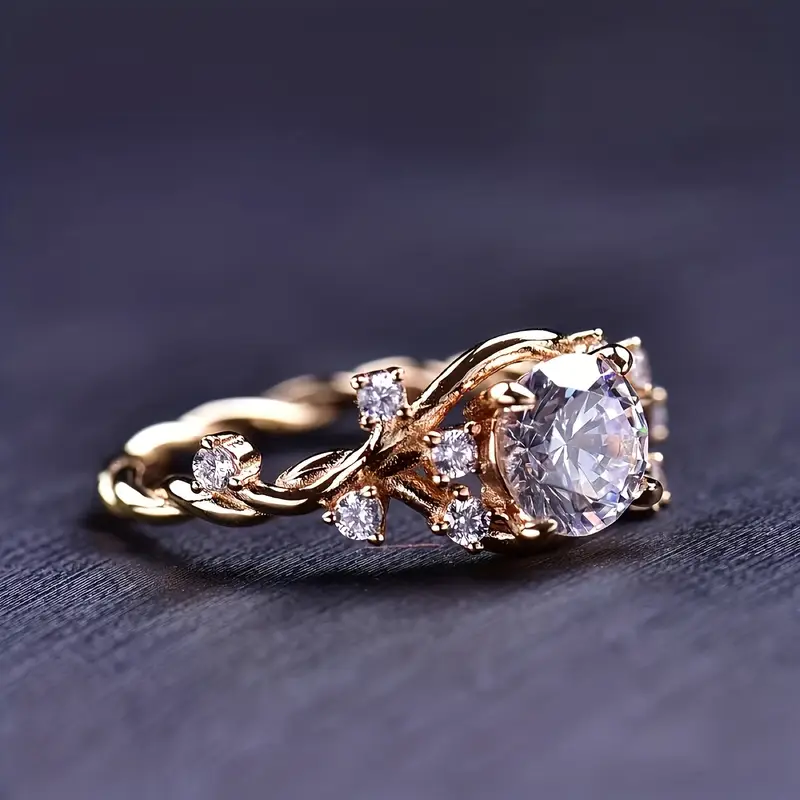 Bague en or cristallin blanc