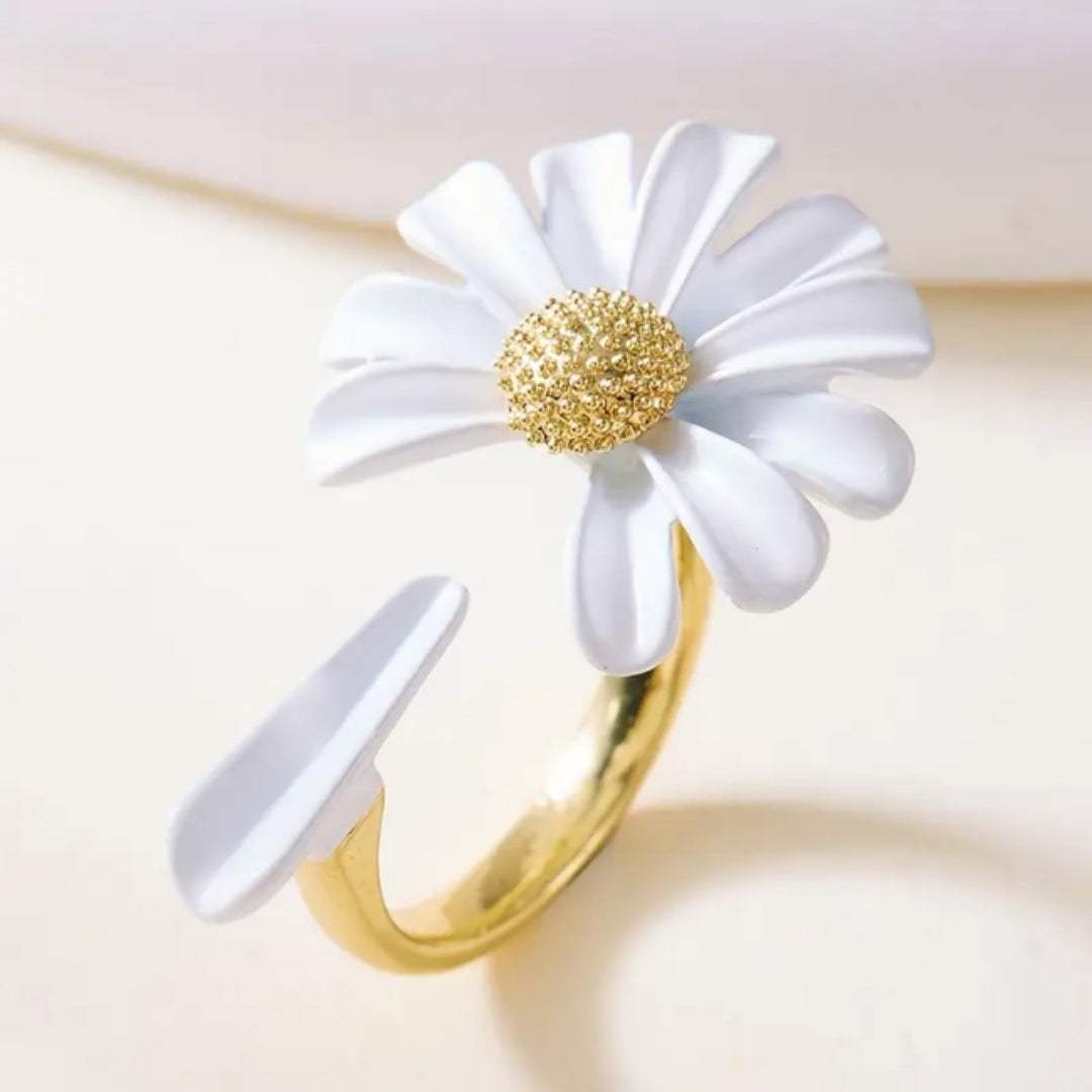Bague en or Daisy blanche