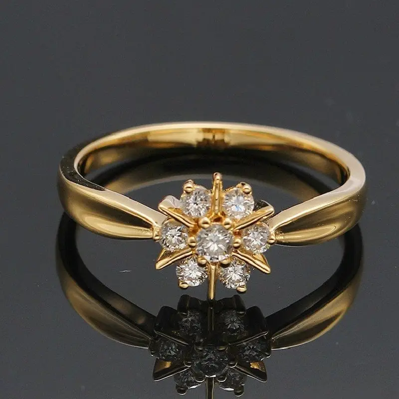 Bague Daisy en zirconium or