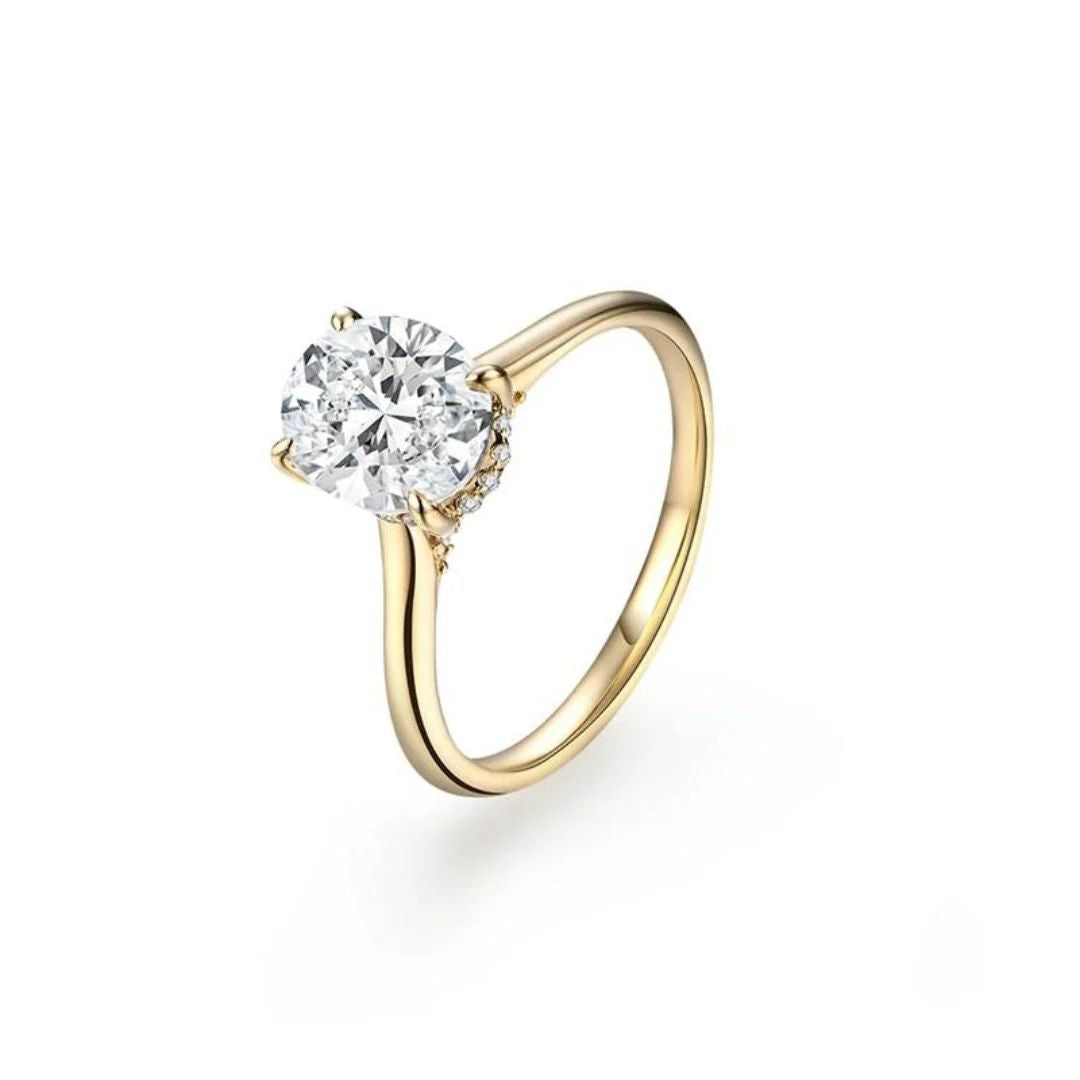 Bague en zirconium dorée