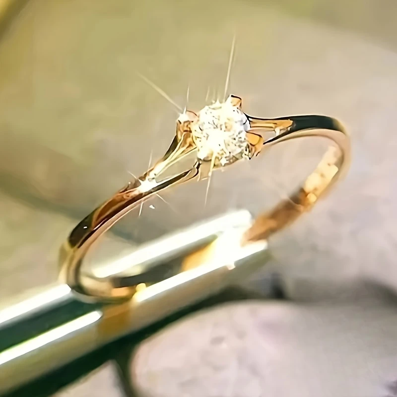 Bague en or éclat zirconia