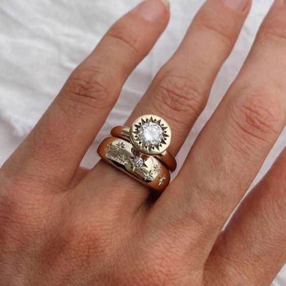 Ensemble de bagues Étoile brillante vintage