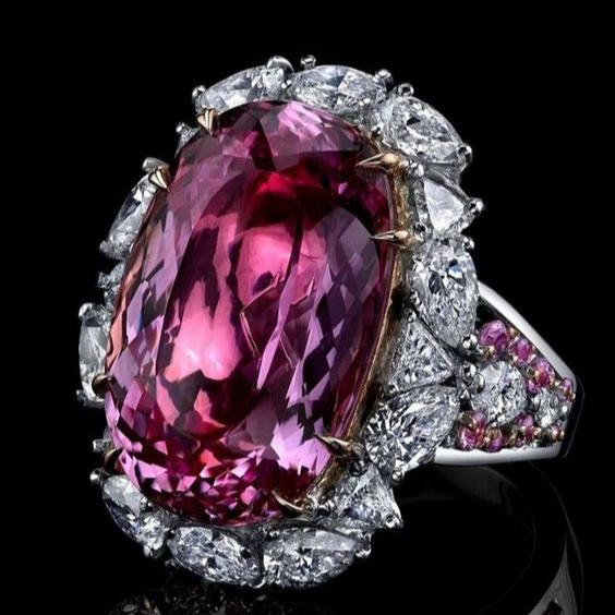 Bague en argent brillant rose vintage