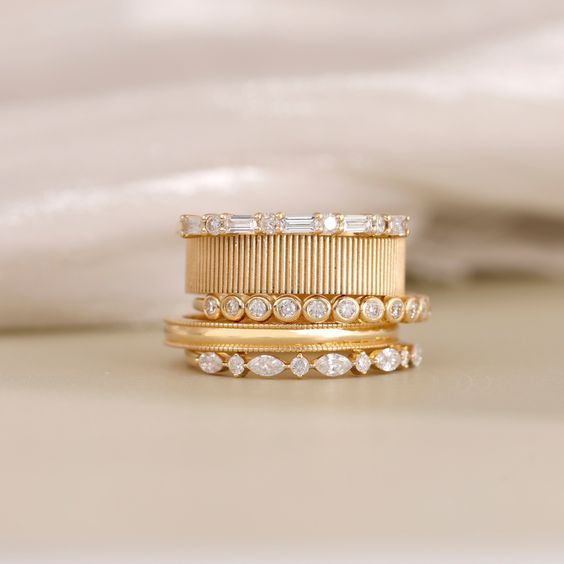 Set de bagues vintage Golden Bright