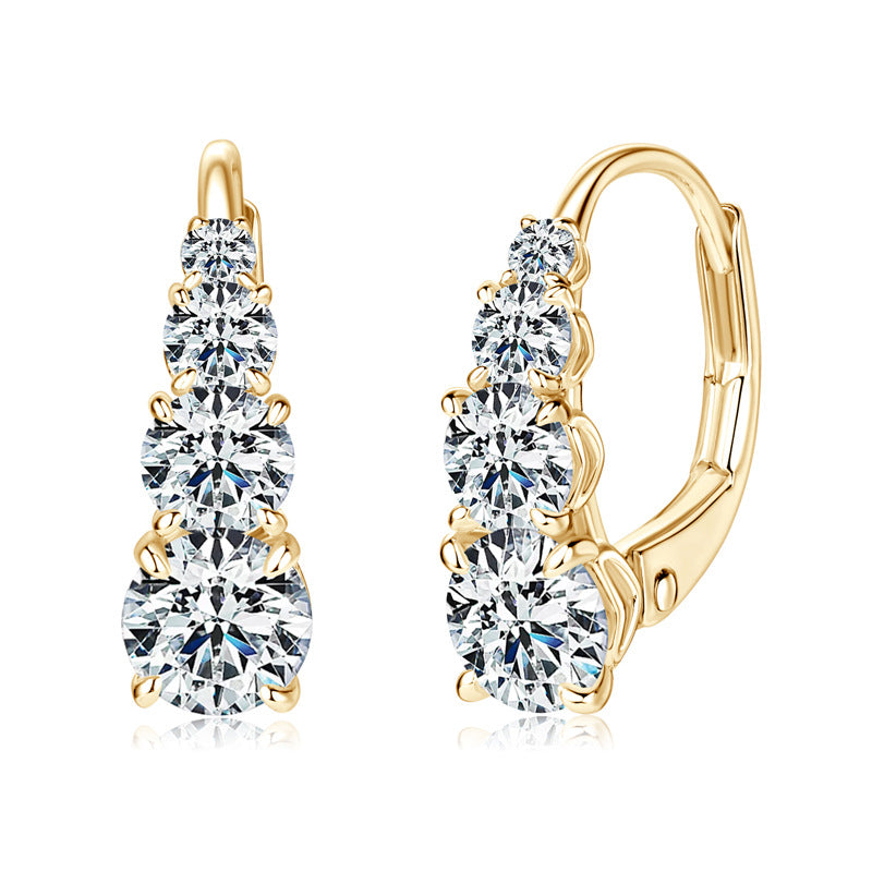 Boucles d'oreilles Carol quatre pierres en or