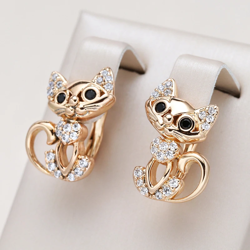 Boucles d'oreilles élégantes pour chaton en or