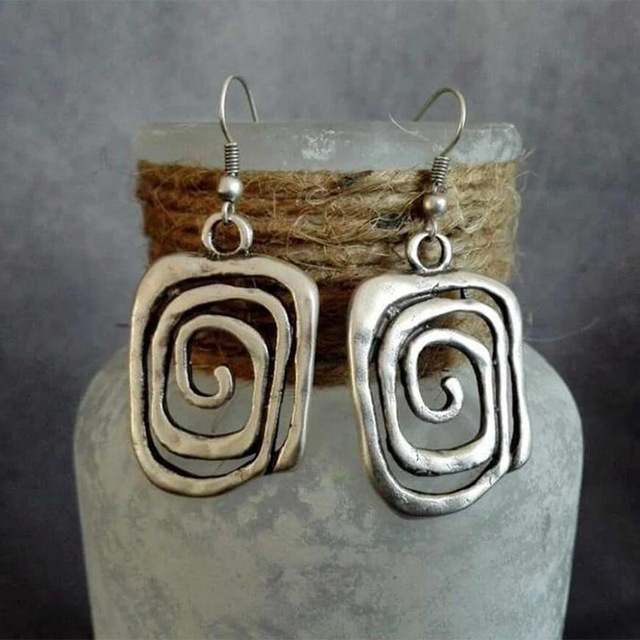 Boucles d'oreilles spirales bohème en argent