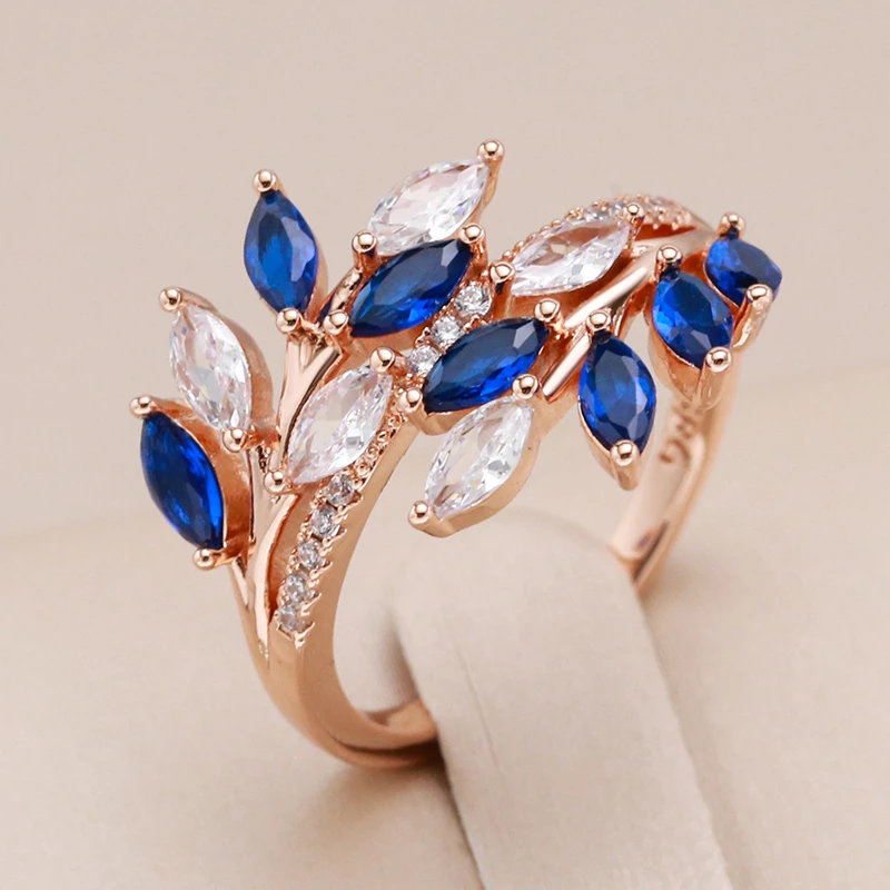 Bague Élegante en Cristal Bleu