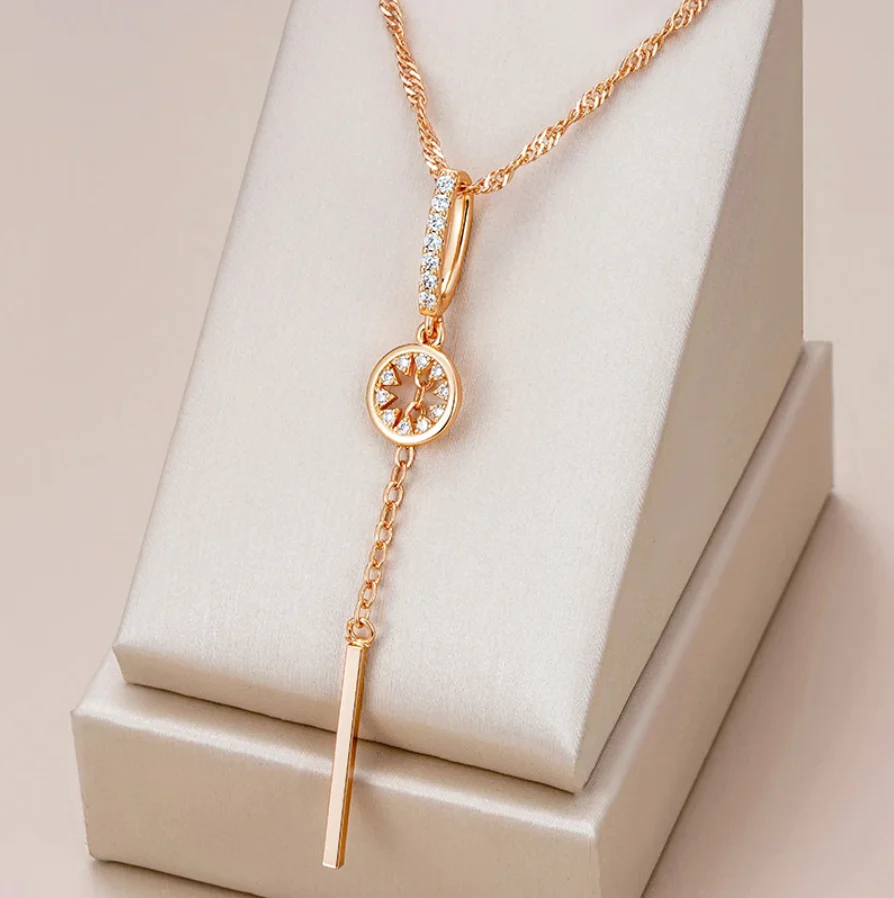 Collier en Cristal Ronde Élégant Or