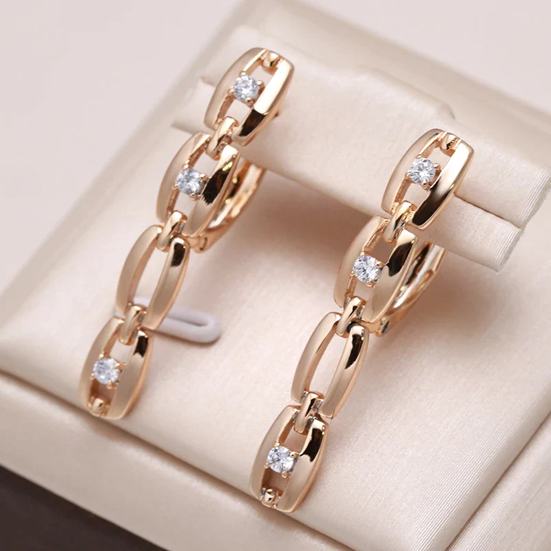 Boucles d'oreilles élégantes en chaîne en or