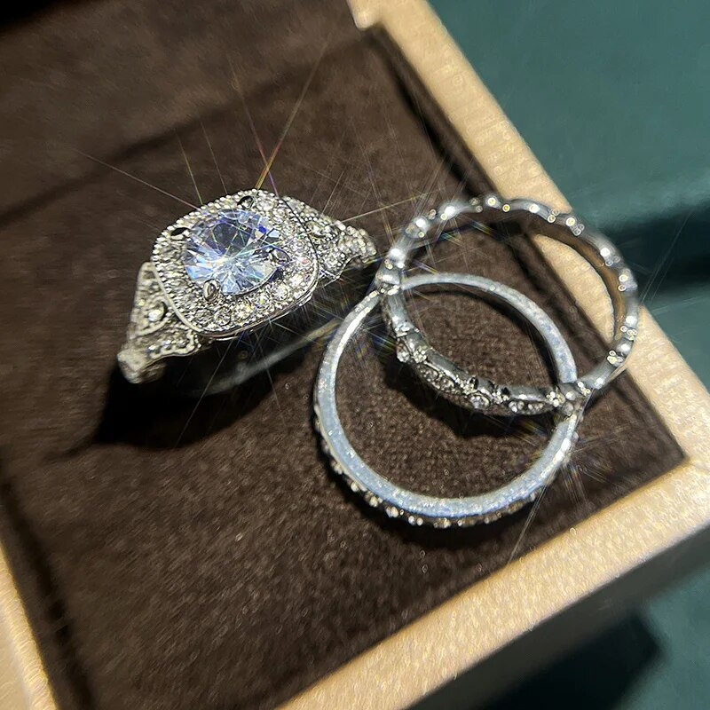 Ensemble de bagues en cristal vintage