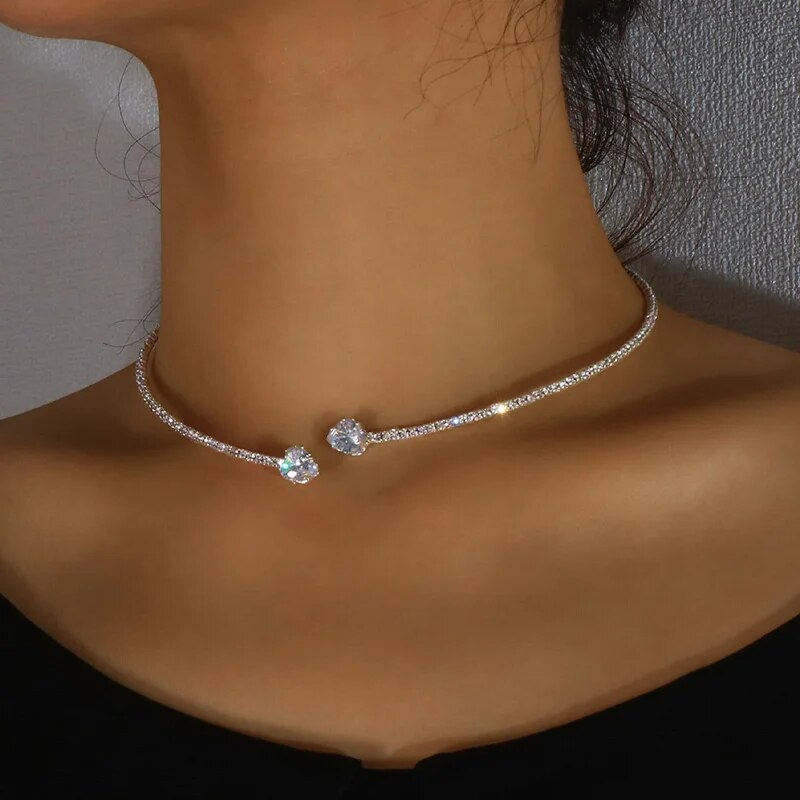 Collier Vintage à Double Zirconium