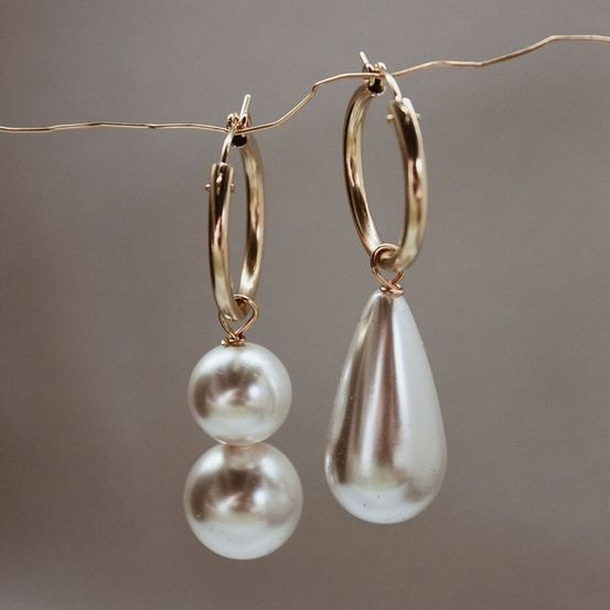 Boucles d'oreilles élégantes en perles baroque à drops
