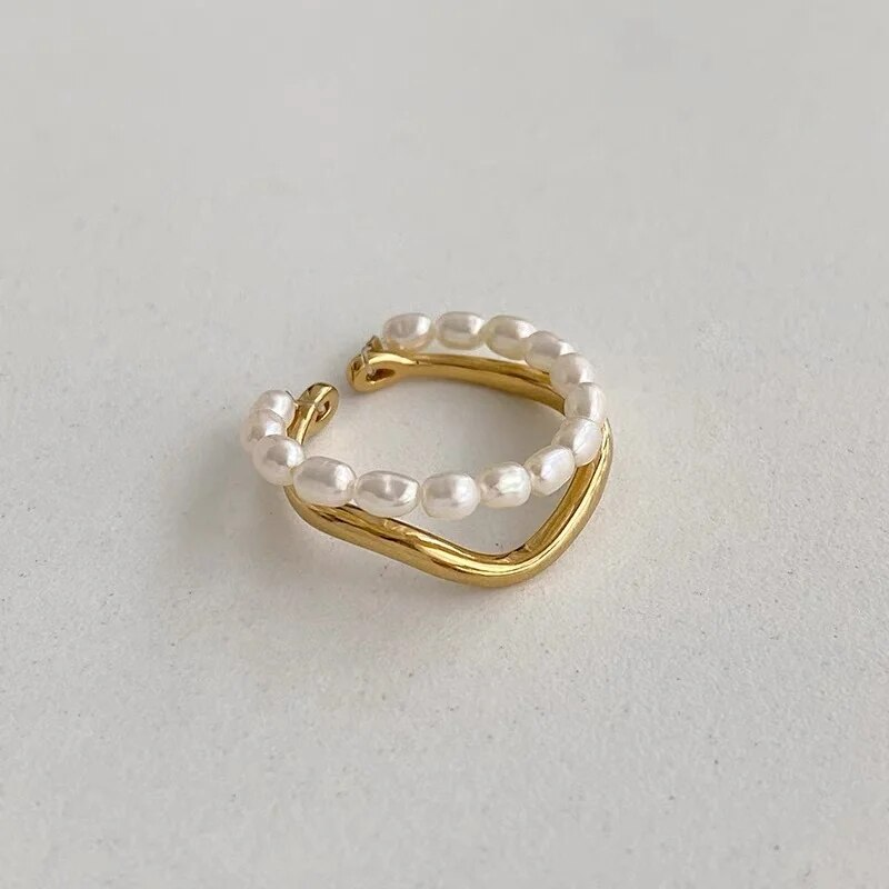 Bague Élégante en Or et Perle