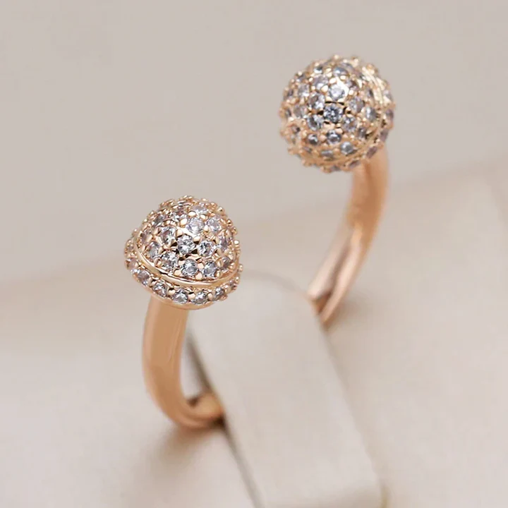 Bague Élégante Sphères Ouvertes et Lumineuses