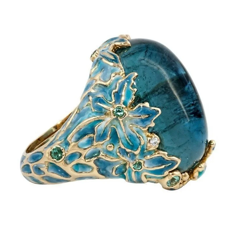 Bague en pierre bleue vintage