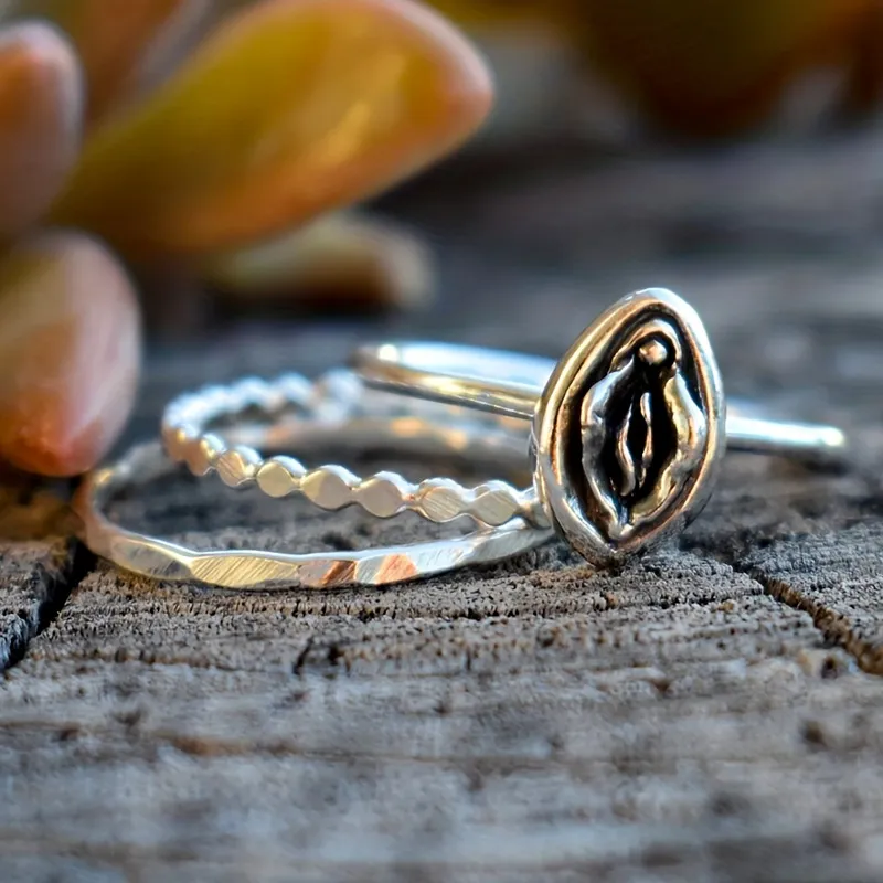 Ensemble de bagues boho en argent vintage