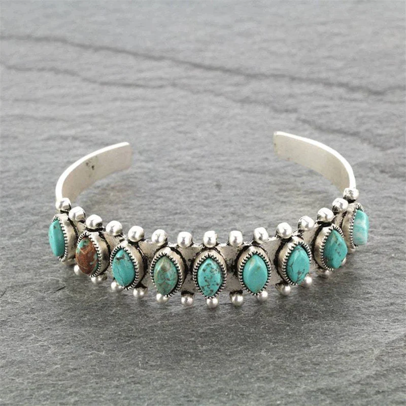 Bracelet en pierre turquoise vintage