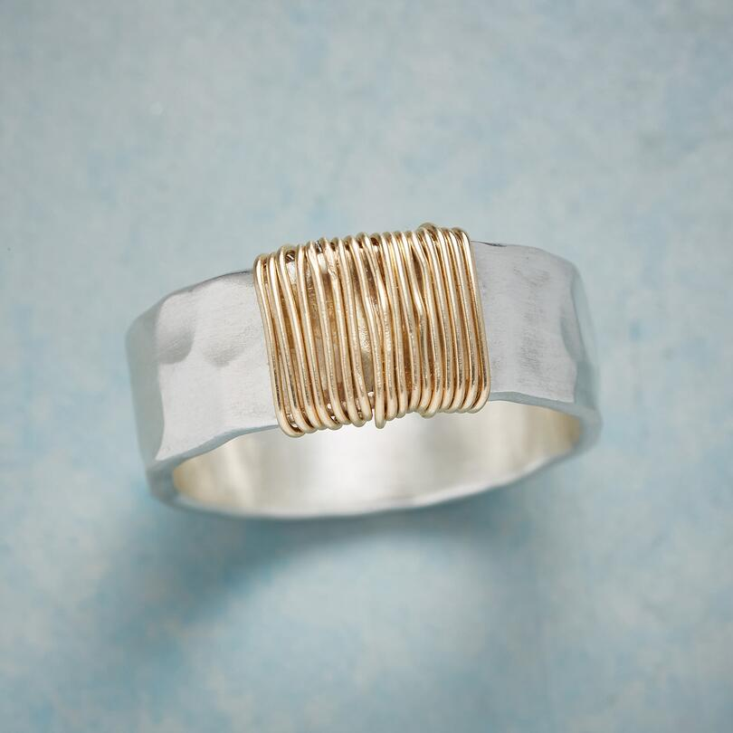 Bague en argent Vintage Golden Threads