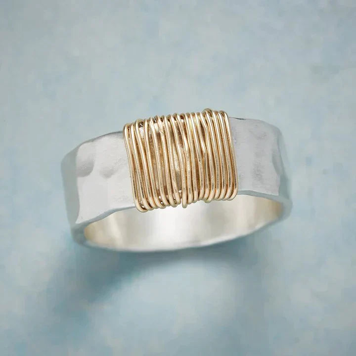 Bague en argent « Golden Threads » vintage