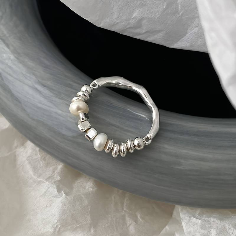 Bague Vintage en Argent et Perles
