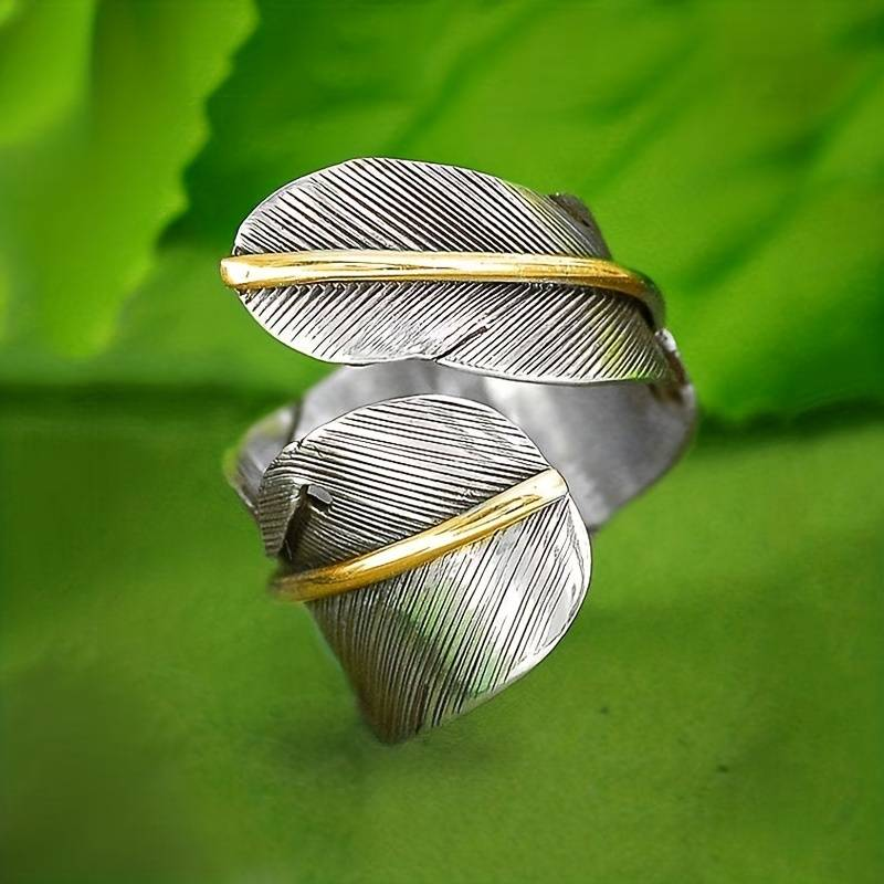 Bague Vintage en Argent Feuille en Spirale