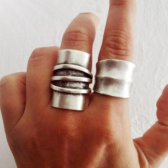 Ensemble de bagues en argent vintage