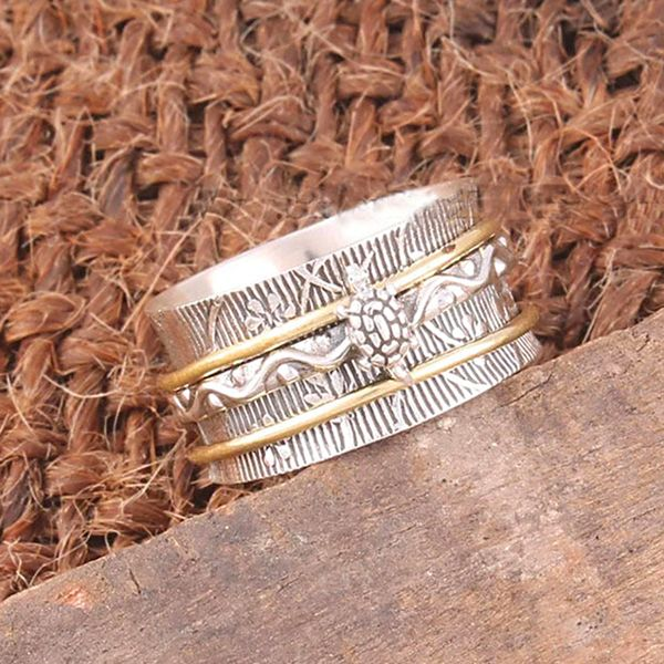 Bague Vintage Turtle en Argent