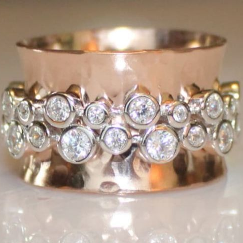 Ceinture en zirconia vintage avec bague à roses