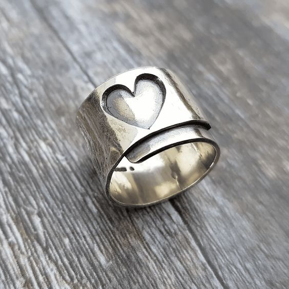 Bague en cœur plaqué argent vintage