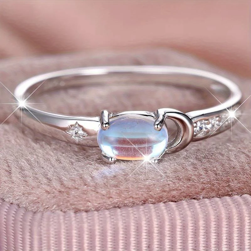 Bague en cristal vintage argentée