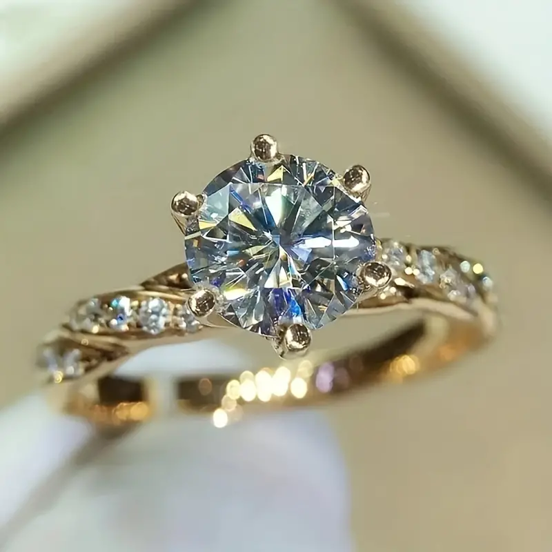 Bague brillante en zirconium incrusté vintage