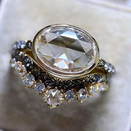 Bague en verre vintage élégante