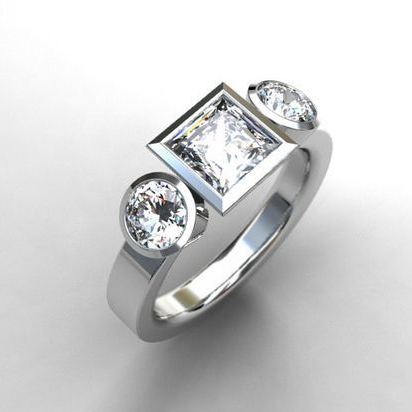 Bague en argent vintage en zirconium