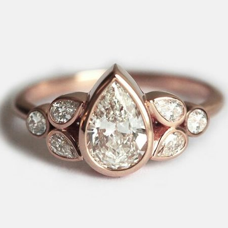 Bague en Zircone Rose Vintage